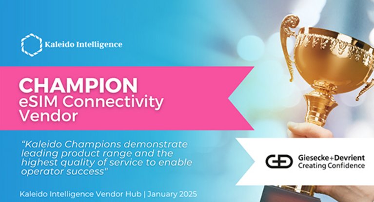 Kaleido: G+D scores Champion Vendor across all eSIM categories