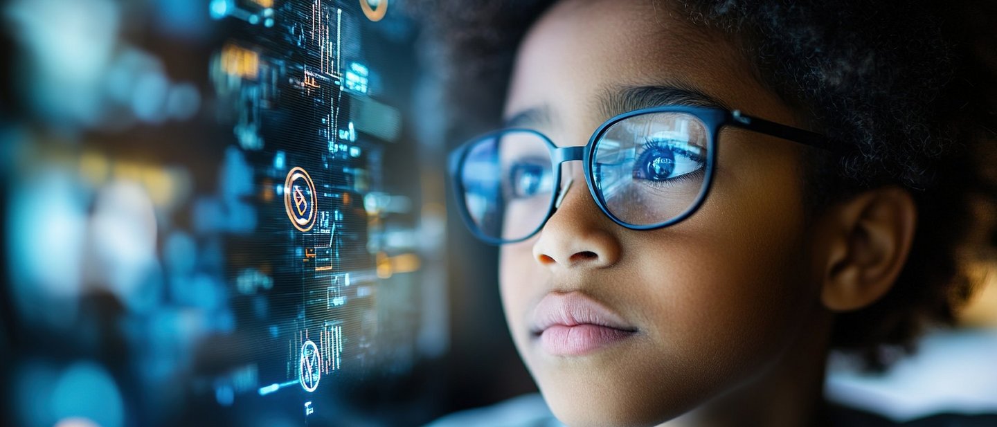 A student using AI-powered digital education tools for personalized learning