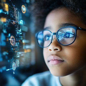 A student using AI-powered digital education tools for personalized learning